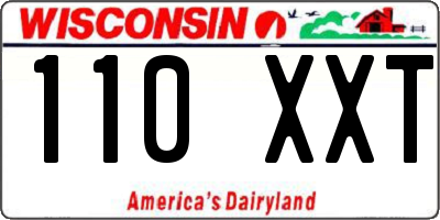WI license plate 110XXT