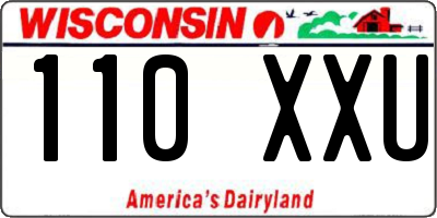 WI license plate 110XXU