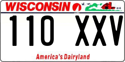 WI license plate 110XXV