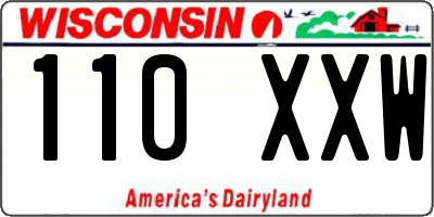 WI license plate 110XXW