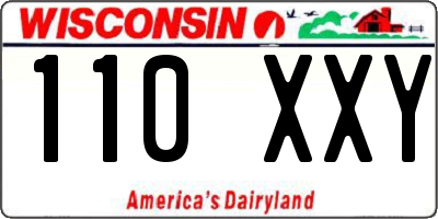 WI license plate 110XXY