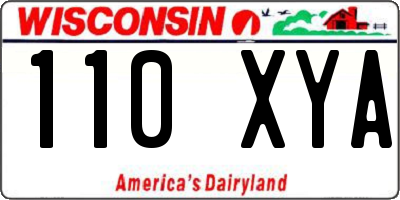 WI license plate 110XYA