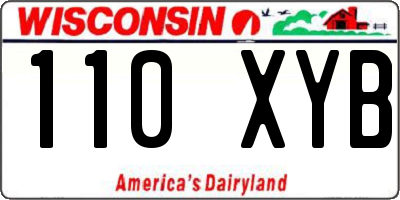 WI license plate 110XYB
