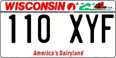 WI license plate 110XYF