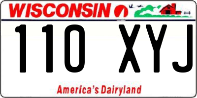 WI license plate 110XYJ