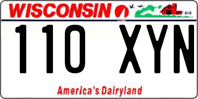 WI license plate 110XYN