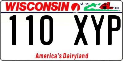 WI license plate 110XYP