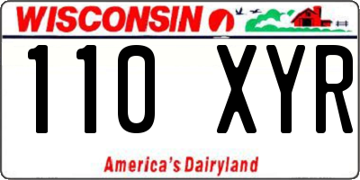 WI license plate 110XYR