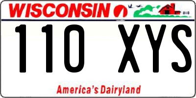 WI license plate 110XYS