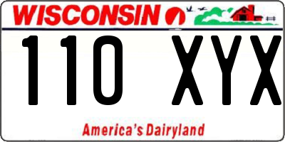 WI license plate 110XYX