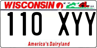 WI license plate 110XYY