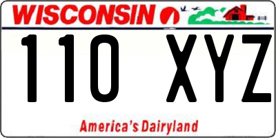 WI license plate 110XYZ