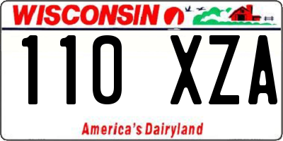 WI license plate 110XZA