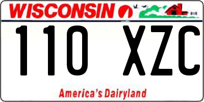 WI license plate 110XZC