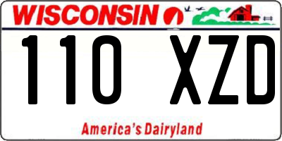 WI license plate 110XZD