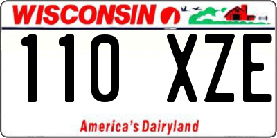 WI license plate 110XZE