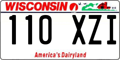 WI license plate 110XZI