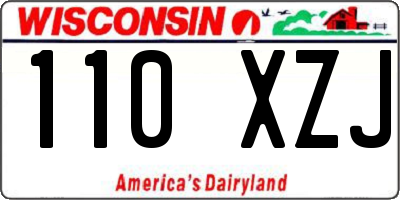 WI license plate 110XZJ