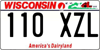 WI license plate 110XZL