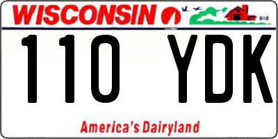 WI license plate 110YDK