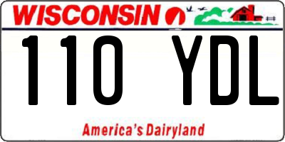 WI license plate 110YDL