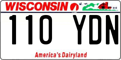 WI license plate 110YDN