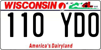 WI license plate 110YDO