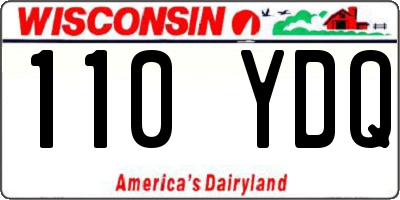 WI license plate 110YDQ