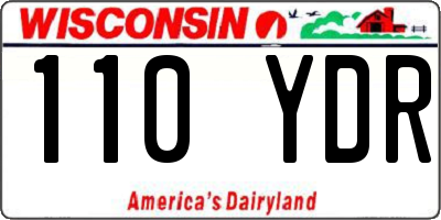 WI license plate 110YDR