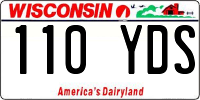 WI license plate 110YDS