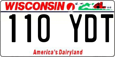 WI license plate 110YDT