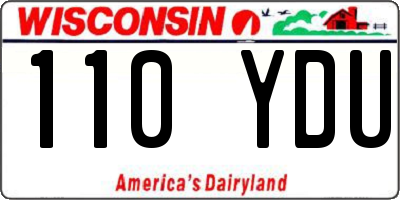 WI license plate 110YDU