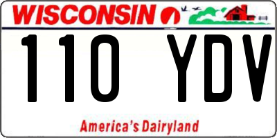 WI license plate 110YDV