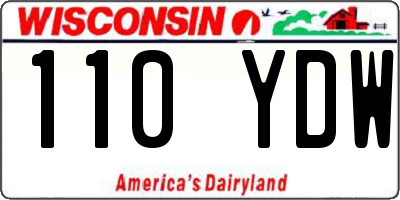 WI license plate 110YDW