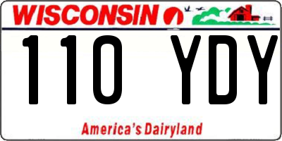 WI license plate 110YDY
