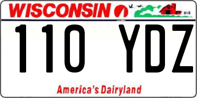 WI license plate 110YDZ