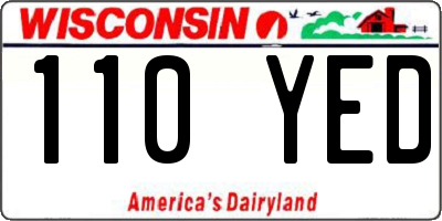 WI license plate 110YED