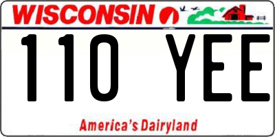 WI license plate 110YEE