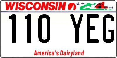 WI license plate 110YEG