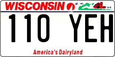 WI license plate 110YEH