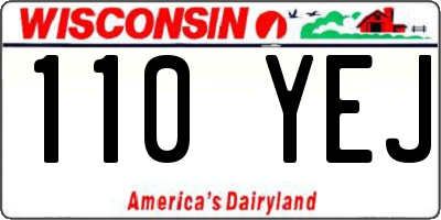 WI license plate 110YEJ