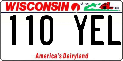 WI license plate 110YEL