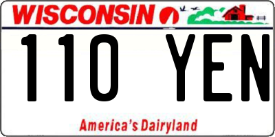 WI license plate 110YEN