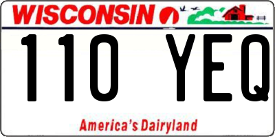 WI license plate 110YEQ