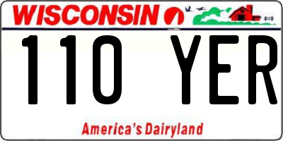 WI license plate 110YER