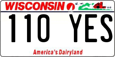 WI license plate 110YES