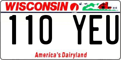 WI license plate 110YEU