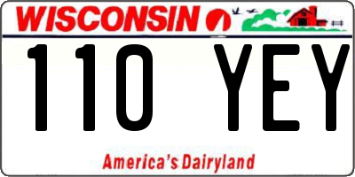 WI license plate 110YEY