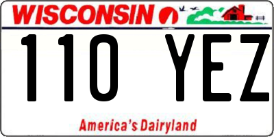 WI license plate 110YEZ