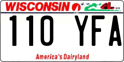 WI license plate 110YFA